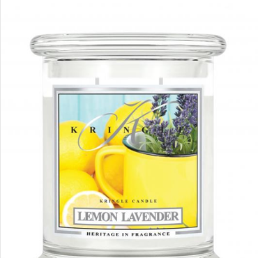  Kringle Candle - Lemon Lavender - średni, klasyczny słoik (411g) z 2 knotami Świeca zapachowa